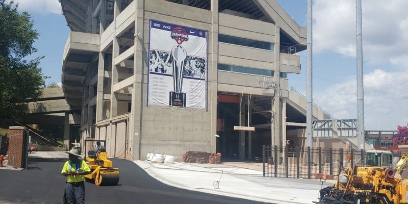 New Asphalt paving for stadium parking lot in Clemson, SC