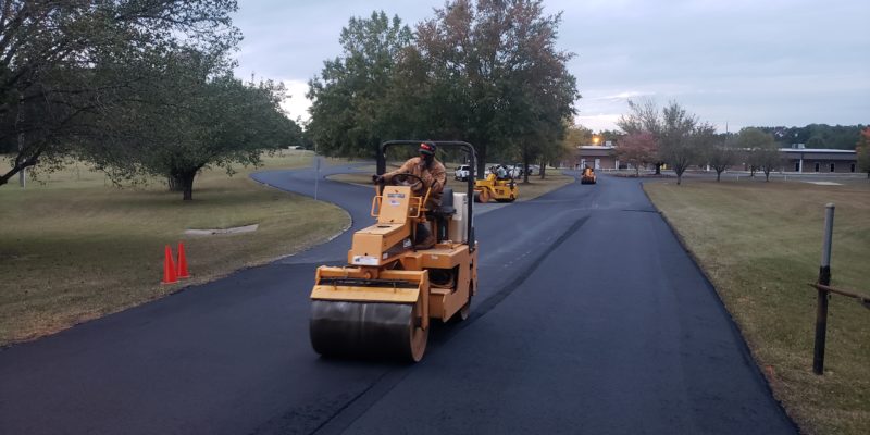 Employee at Moseley Bros Repaving Asphalt Road
